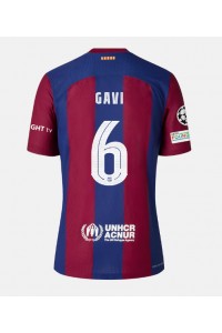 Fotbalové Dres Barcelona Paez Gavi #6 Domácí Oblečení 2023-24 Krátký Rukáv